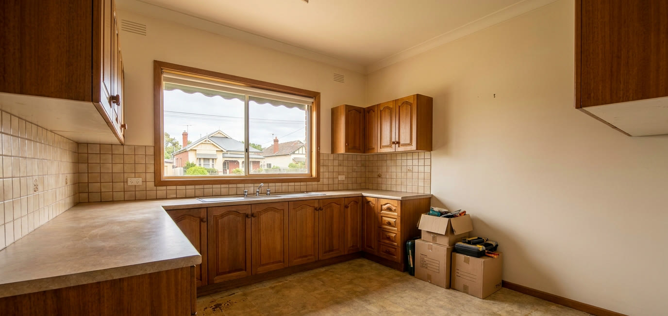 Kitchen renovation Geelong before: existing kitchen space